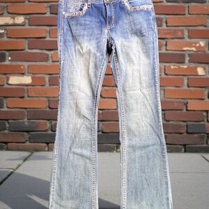Charme by Grace in LA Jeans Women's Aztec Embroidered Bootcut Stretch 32”‎ x 33”